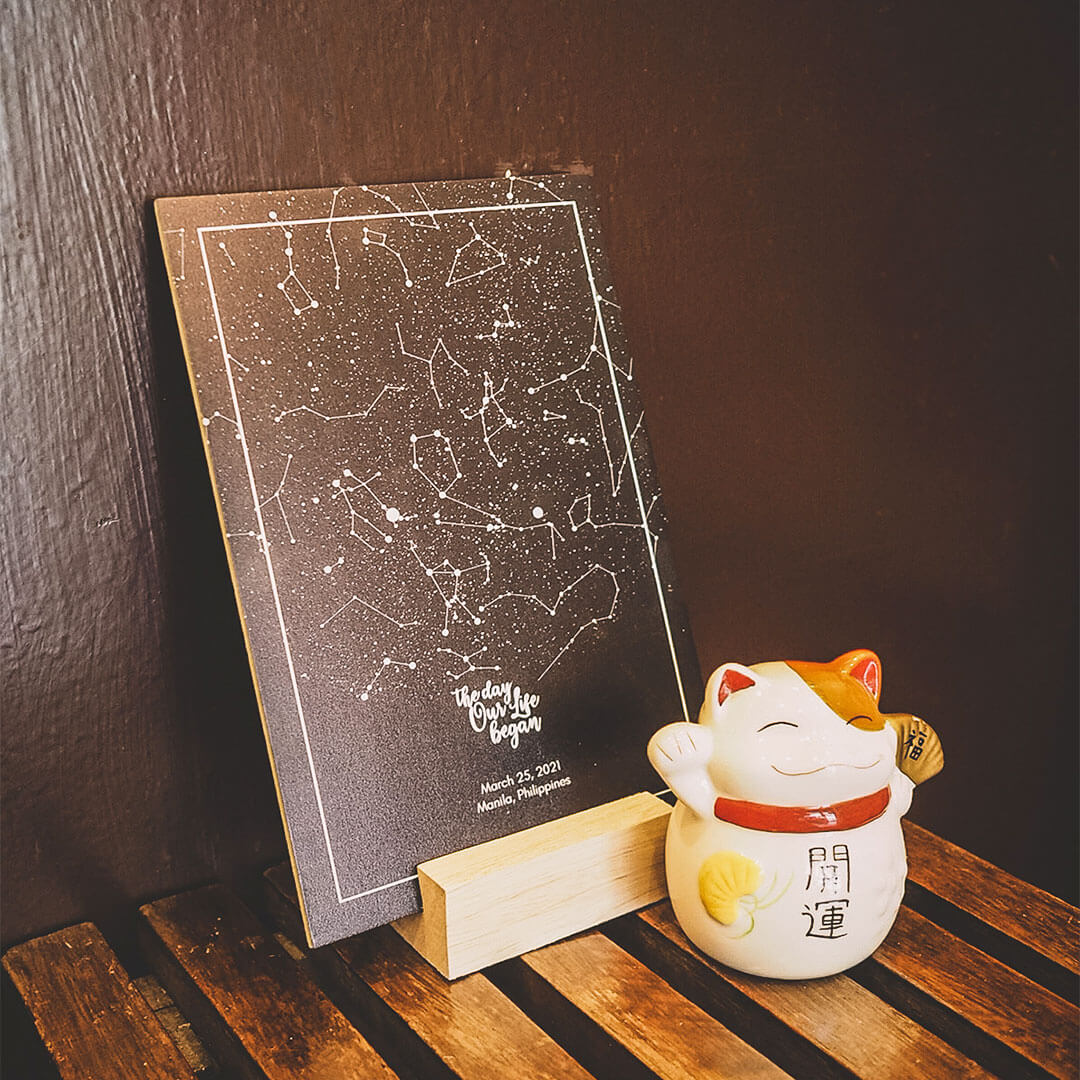Personalized Night Sky Star Map on Wood