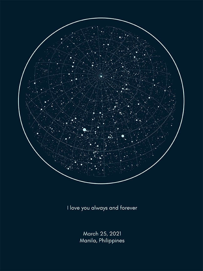 Fall Constellations Night Sky Map